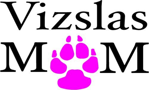 WickedGoodz Pink Paw Vizsla Mom Vinyl Window Decal - Dog Breed Bumper Sticker - Perfect Vizsla Dog Pet Owner Gift-WickedGoodz