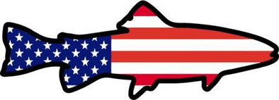 WickedGoodz American Flag Trout Vinyl Decal - Fishing Bumper Sticker - Perfect Angler Gift-WickedGoodz