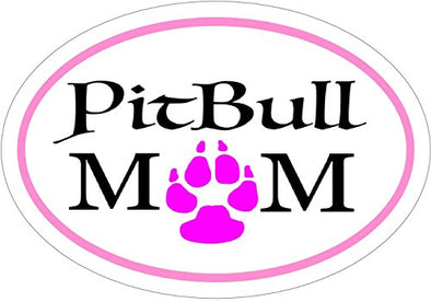 WickedGoodz Pit Bull Decal - Pink Oval Pitbull MOM Pit Bull Vinyl Sticker - Pit Bull Bumper Sticker - American Pit Bull Terrier Decal - Perfect Pit Bull Owner Gift - Made in The USA-WickedGoodz