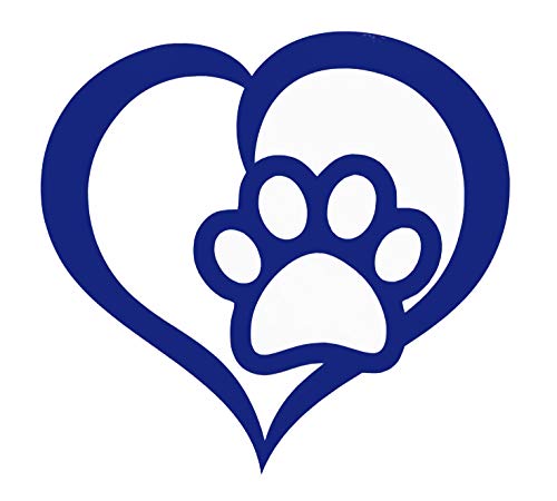 Personalized Heart Shaped Paw Print Vinyl Decal - Pawprint Bumper Sticker, for Tumblers, Laptops, Car Windows - Pick Size and Color-WickedGoodz
