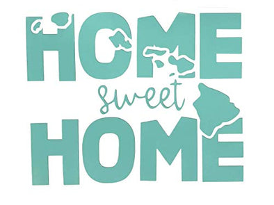 Custom Vinyl Home Sweet Home Hawaii Home Decal, HI State Bumper Sticker, for Tumblers, Laptops, Car Windows - Choose Color and Size-WickedGoodz