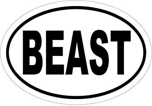 WickedGoodz Oval Beast Vinyl Decal - Beast Bumper Sticker - Perfect Fitness Inspirational Gift-WickedGoodz