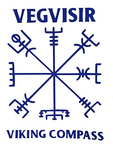 Viking Vegvisir Compass Rune Vinyl Decal - Norse Bumper Sticker, for Laptops or Car Windows - Great Scandinavian or Icelandic Heritage Gift-WickedGoodz
