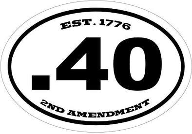 Oval 40 Cal Vinyl Decal - Gun Bumper Sticker - Handgun Caliber 2nd Amendment Gift-WickedGoodz