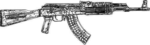 WickedGoodz Black and White Ak-47 Decal - Gun Bumper Sticker - Perfect Gun 2nd Amendment AK47 Gift-WickedGoodz