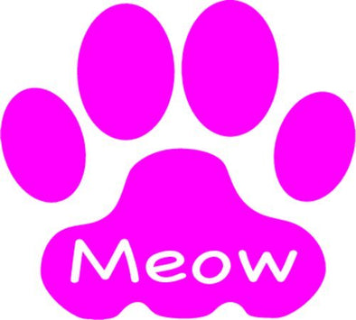 WickedGoodz Pink Cat Paw Meow Vinyl Window Decal Transfer - Cat Bumper Sticker - Perfect Cat Mom Gift-WickedGoodz