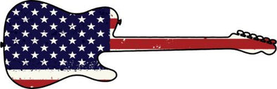 WickedGoodz Die Cut American Flag Guitar Vinyl Decal - Music Bumper Sticker - Perfect Musician Gift-WickedGoodz