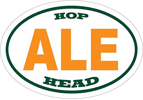 WickedGoodz Oval Ale Hop Head Beer Vinyl Decal - Craft Brew Bumper Sticker - Perfect Beer Gift-WickedGoodz