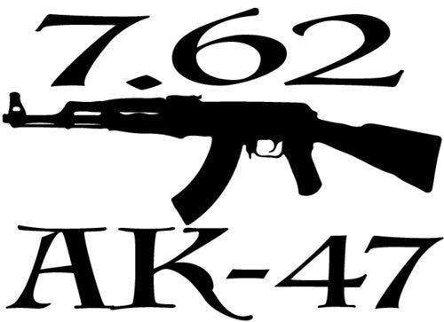 Square Vinyl 7.62 Ak-47 Decal - Ak47 Gun Bumper Sticker - Patriotic 2nd Amendment Gift-WickedGoodz