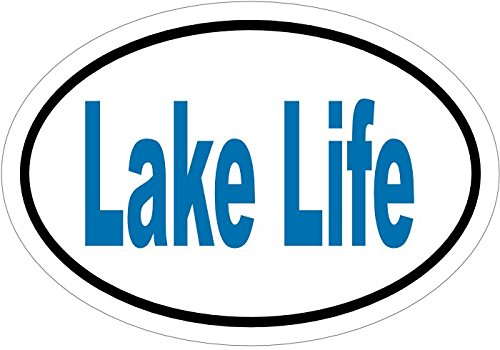 WickedGoodz Oval Vinyl Blue Lake Life Decal - Bumper Sticker - Perfect Lake Boating or Home Gift-WickedGoodz