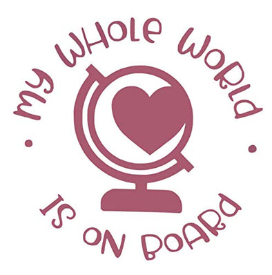Custom Vinyl My Whole World on Board Decal - Baby on Board Bumper Sticker - for Tumblers, Laptops, Car Windows - Choose Color and Size-WickedGoodz