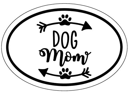 WickedGoodz Oval Vinyl Dog Mom Decal - Pet Paw Arrow Bumper Sticker - Dog Owner Gift-WickedGoodz