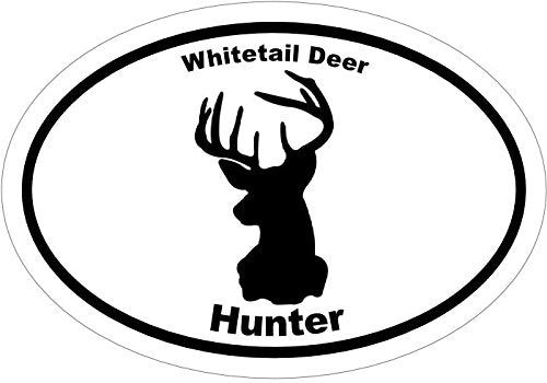 WickedGoodz Oval Vinyl Whitetail Deer Decal - Hunting Bumper Sticker - Perfect Buck Hunter Gift-WickedGoodz