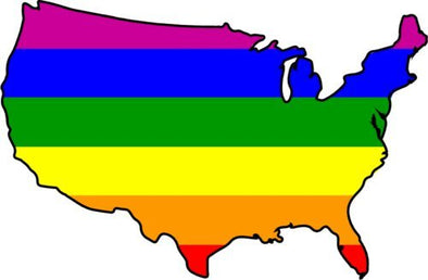 WickedGoodz Rainbow United States Vinyl Decal - Gay Pride Bumper Sticker - Perfect Gay Lesbian Gift-WickedGoodz