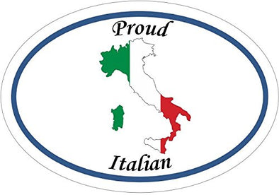 WickedGoodz Oval Flag Proud Italian Vinyl Decal - Italy Bumper Sticker - Perfect Italian Gift-WickedGoodz