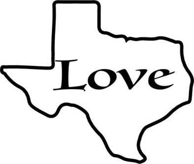 WickedGoodz White Vinyl Love Texas Decal - State Bumper Sticker - Perfect Texan Vacation Souvenir Gift-WickedGoodz
