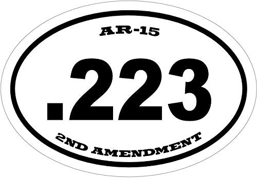 WickedGoodz Oval Vinyl 223 Caliber Gun Decal - 2nd Amendment Bumper Sticker - Perfect Gun Gift-WickedGoodz