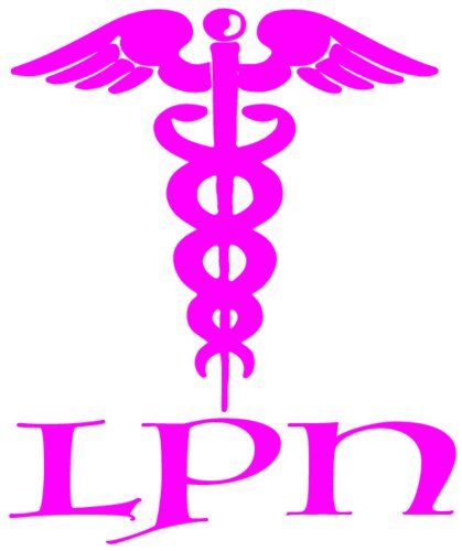 WickedGoodz Pink Vinyl LPN Caduceus Decal - Nurse Bumper Sticker - Perfect Nursing Pinning Graduate Gift-WickedGoodz