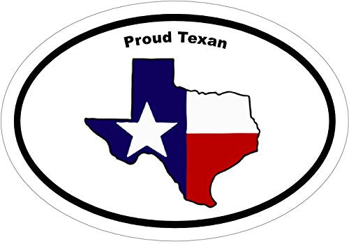 WickedGoodz Oval Vinyl Texas Flag Proud Texan Decal - Texas Bumper Sticker - Perfect Flag State Gift-WickedGoodz