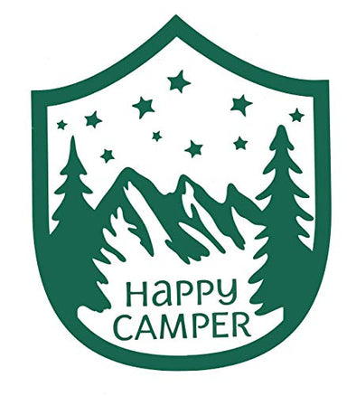Happy Camper Vinyl Decal Mountain Tumblr Sticker-WickedGoodz