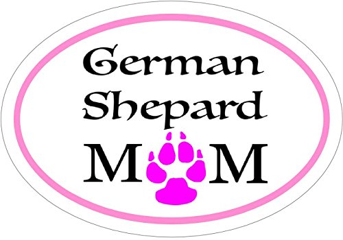 German Shepard Decal - Pink Oval German Shepard Mom Vinyl Decal Sticker - German Shepard Bumper Sticker - Shepard Decal - Perfect German Shepard Owner Gift - Made in The USA-WickedGoodz
