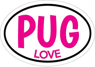 WickedGoodz Pug Dog Decal - Love Bumper Sticker - Perfect Pug Owner Gift-WickedGoodz