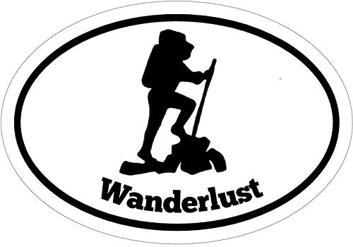 WickedGoodz Oval Vinyl Wanderlust Decal - Hiking Bumper Sticker - Perfect Outdoor Gift-WickedGoodz