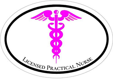 WickedGoodz Oval Vinyl Licensed Practical Nurse Caduceus Nurse Decal - LPN Bumper Sticker - Perfect Nurse Graduate Gift-WickedGoodz
