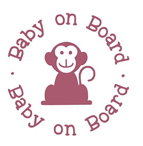 Custom Vinyl Monkey Baby on Board Decal - Baby Car Bumper Sticker - for Tumblers, Laptops, Windows - Choose Color and Size-WickedGoodz
