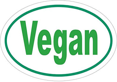 WickedGoodz Oval Vinyl Vegan Decal, Vegetarian Bumper Sticker, Perfect Animal Lover Gift-WickedGoodz