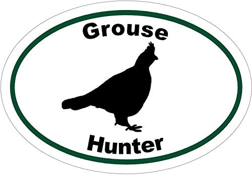 Oval Vinyl GROUSE Bird Hunter Decal - Hunting Bumper Sticker - Upland Hunting Gift-WickedGoodz