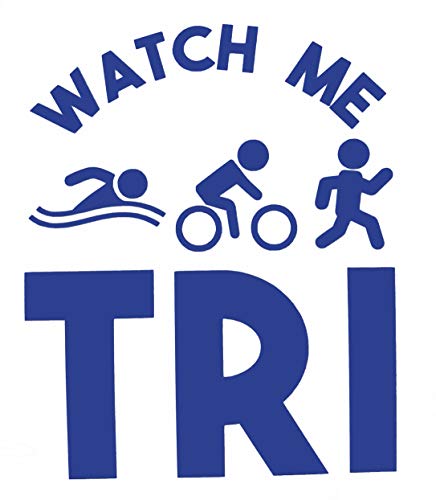 Custom Triathlon Decal - Triathlete Bumper Sticker, for Tumblers, Laptops, Car Windows, Personalized Watch Me Tri Design-WickedGoodz