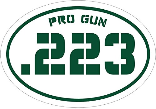 Oval Green Pro Gun 223 Vinyl Decal - 2nd Amendment Bumper Sticker - Patriotic Gun Gift-WickedGoodz