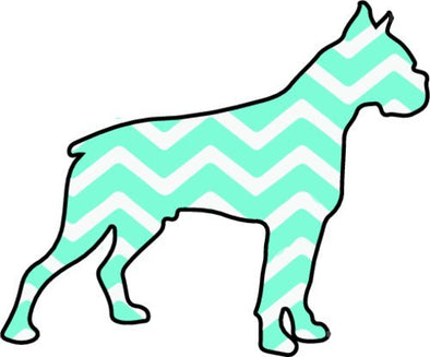 WickedGoodz Teal Chevron Boxer Decal - Pet Bumper Sticker - Perfect Dog Owner Gift-WickedGoodz