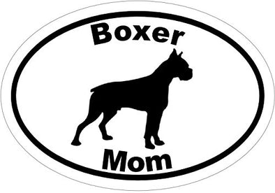 WickedGoodz Oval Vinyl Boxer Mom Decal, Dog Bumper Sticker, Pet Owner Gift-WickedGoodz