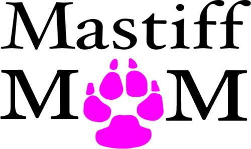 WickedGoodz Pink Paw Mastiff Mom Vinyl Window Decal - Dog Breed Bumper Sticker - Perfect Mastiff Dog Pet Owner Gift-WickedGoodz