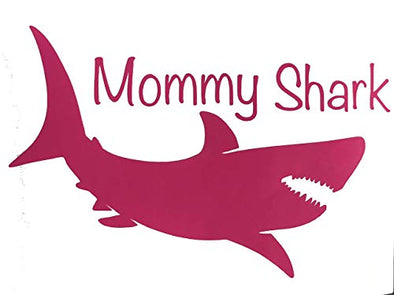 Custom Vinyl Mommy Shark Decal - Personalized Bumper Sticker, Tumblers Windows, Walls, Scrapbooks, Cups, Cars-WickedGoodz