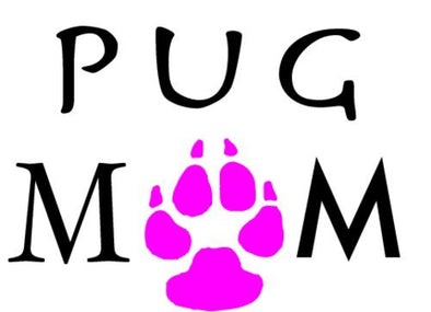 WickedGoodz Vinyl Pink Paw Pug Mom Decal - Dog Bumper Sticker - Perfect Pet Owner Gift-WickedGoodz