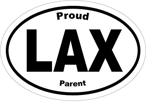 WickedGoodz Oval Proud LAX Parent Vinyl Decal - Lacrosse Bumper Sticker - Perfect Lacrosse Player or Coach Gift-WickedGoodz