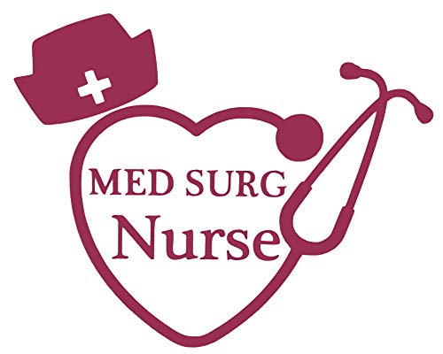 Custom Med Surg Nurse Stethoscope Vinyl Decal - Nursing Student Bumper Sticker, for Tumblers, Laptops, Car Windows - Nursing Hat Sticker - Pick Size and Color-WickedGoodz