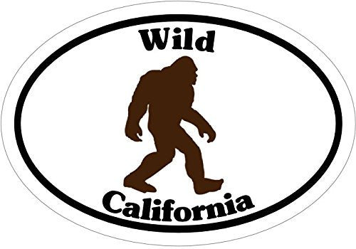 WickedGoodz Oval Vinyl Wild California Sasquatch Decal - Bigfoot Bumper Sticker - Perfect Vacation Cali Gift-WickedGoodz