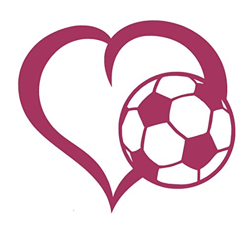 WickedGoodz Die Cut Heart Soccer Ball Decal Perfect Soccer Gift-WickedGoodz