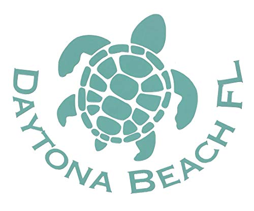 Custom Vinyl Daytona Beach Florida Decal, Turtle Bumper Sticker, for Tumblers, Laptops, Car Windows - Choose Color and Size-WickedGoodz