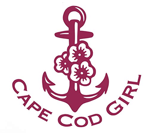 Custom Anchor Hibiscus Cape Cod Girl Vinyl Decal-WickedGoodz