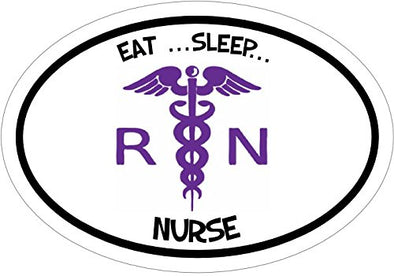 WickedGoodz Eat Sleep Nurse RN Caduceus Vinyl Decal - Nursing Bumper Sticker - Perfect Registered Rn LPN CNA Ma Graduate Gift-WickedGoodz
