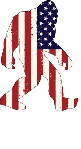 WickedGoodz American Flag Sasquatch Bigfoot Vinyl Window Decal - Patriotic Bumper Sticker - Perfect Bigfoot Gift-WickedGoodz