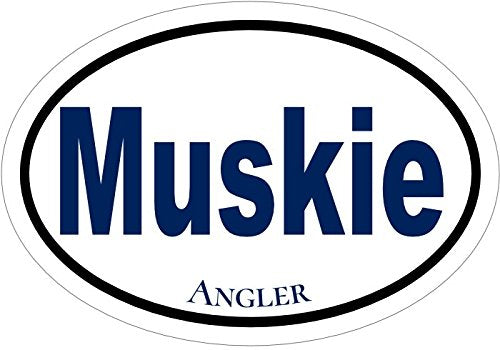 WickedGoodz Muskie Angler Fishing Vinyl Window Decal - Muskellunge Fishing Bumper Sticker - Perfect Angler Gift-WickedGoodz