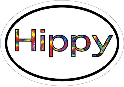 WickedGoodz Oval Vinyl Tie Dye Hippy Decal - Funny Bumper Sticker - Perfect Hippy Gift-WickedGoodz