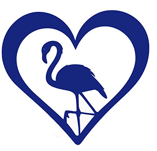 Personalized Heart Shaped Flamingo Vinyl Decal - Tropical Beach Bumper Sticker, for Tumblers, Laptops, Car Windows - Pick Size and Color-WickedGoodz