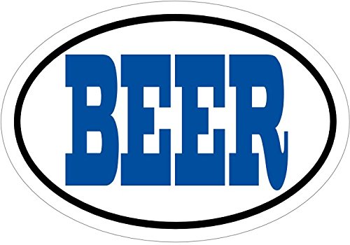 Oval Blue Beer Vinyl Decal - Craft Brew Bumper Sticker - Home Bar Decor - Beer Gift-WickedGoodz